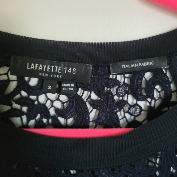 Lafayette 148 black lace top S - Picture 8 of 8